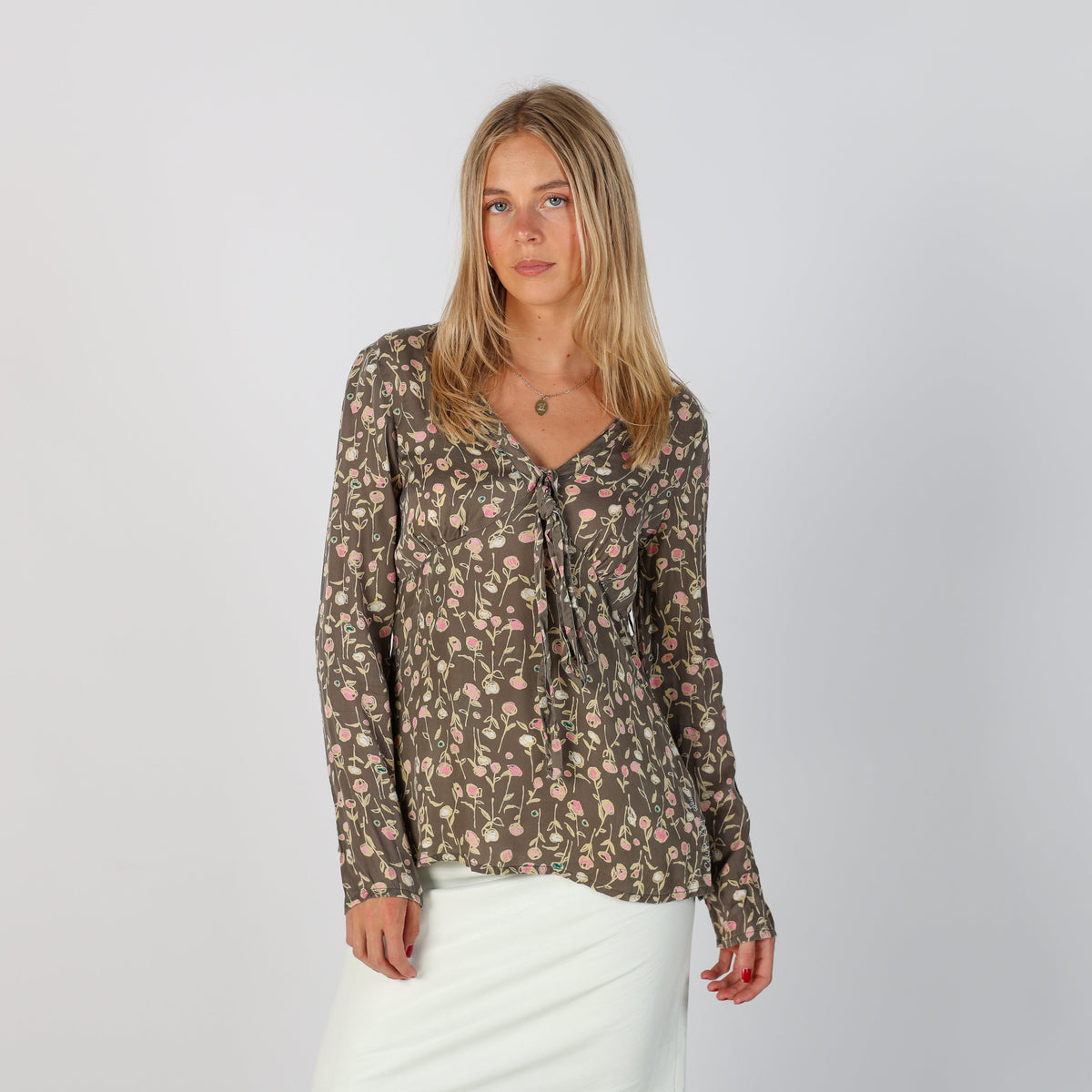 Khaki Green Y2K Calvin Klein Blouse (S)
