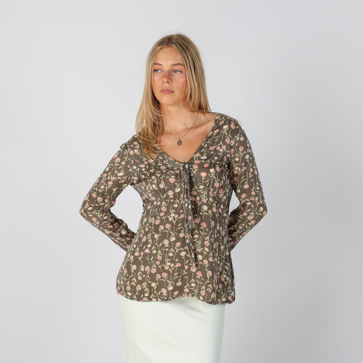 Khaki Green Y2K Calvin Klein Blouse (S)