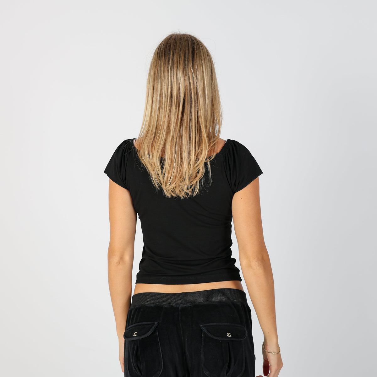 Black Y2K Woven Top (S)