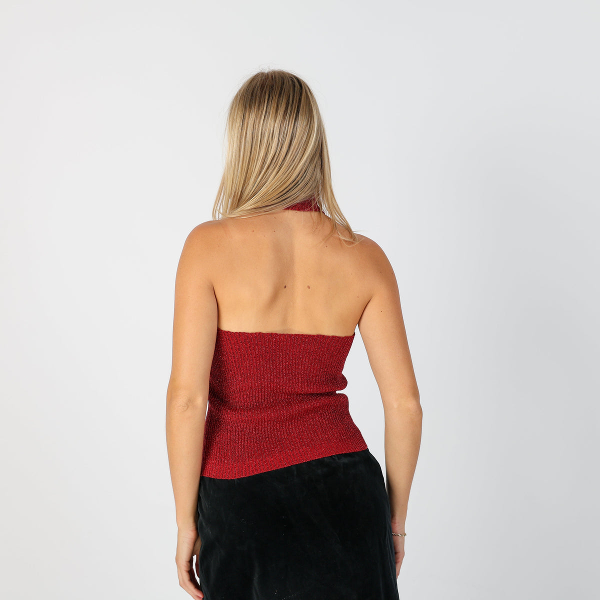 Red Y2K Stefanel Woven Top (XS)