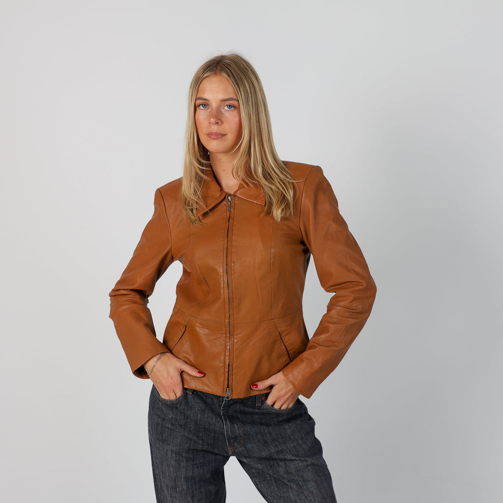 Bronze Y2K Madeleine Leather Jacket (S)