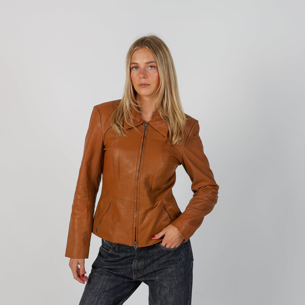 Bronze Y2K Madeleine Leather Jacket (S)