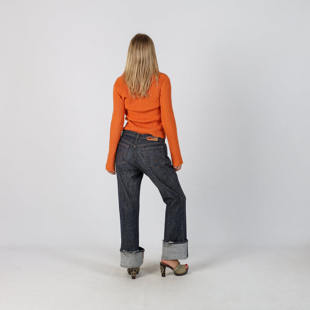 Blue Y2K New Jeans Straight Jeans (S)