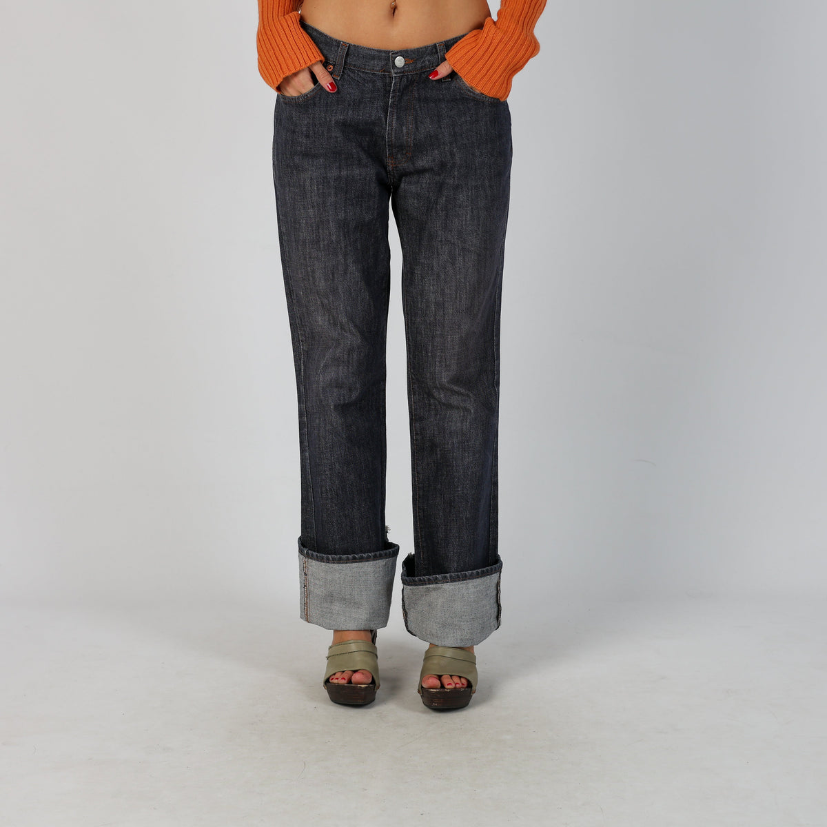 Blue Y2K New Jeans Straight Jeans (S)