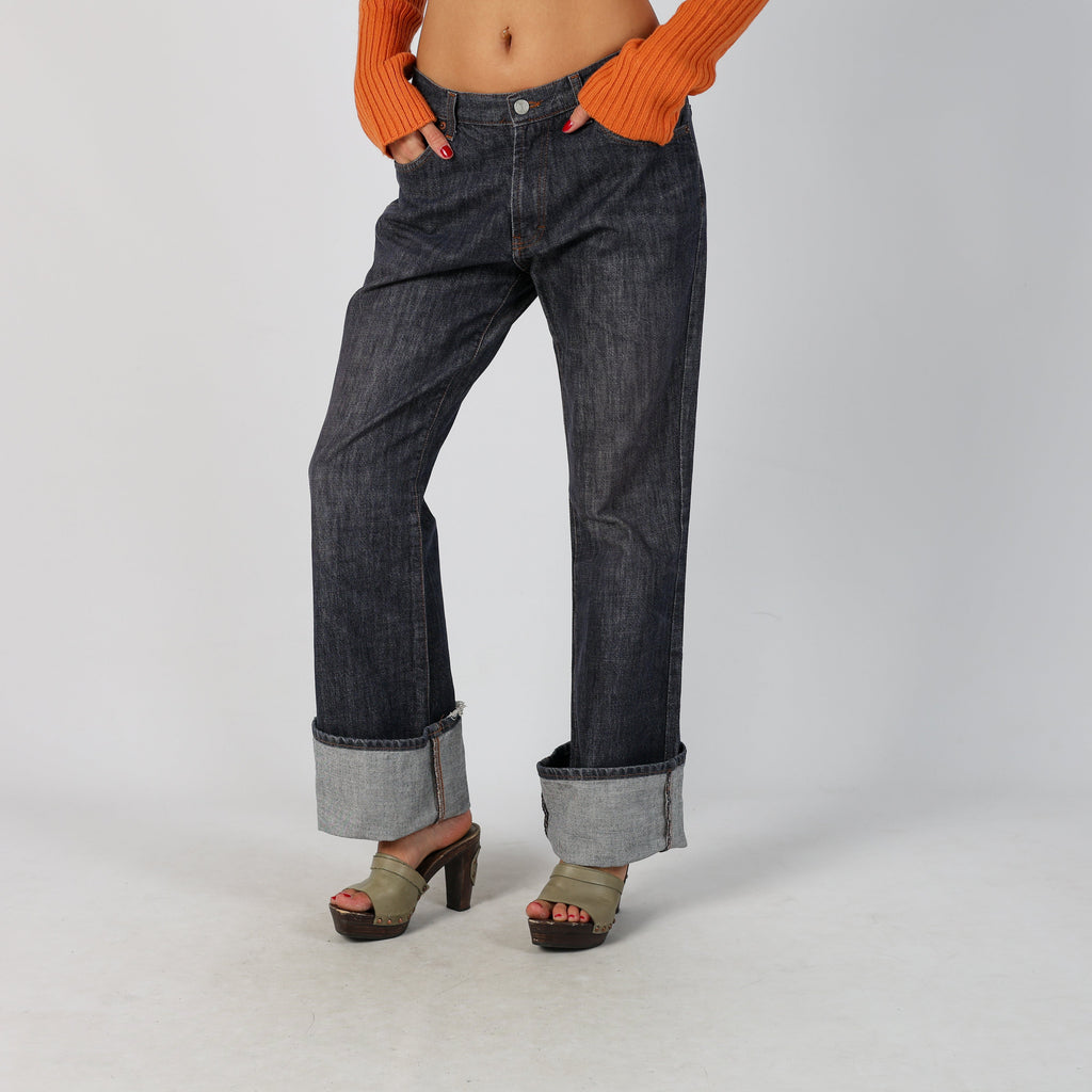 Blue Y2K New Jeans Straight Jeans (S)