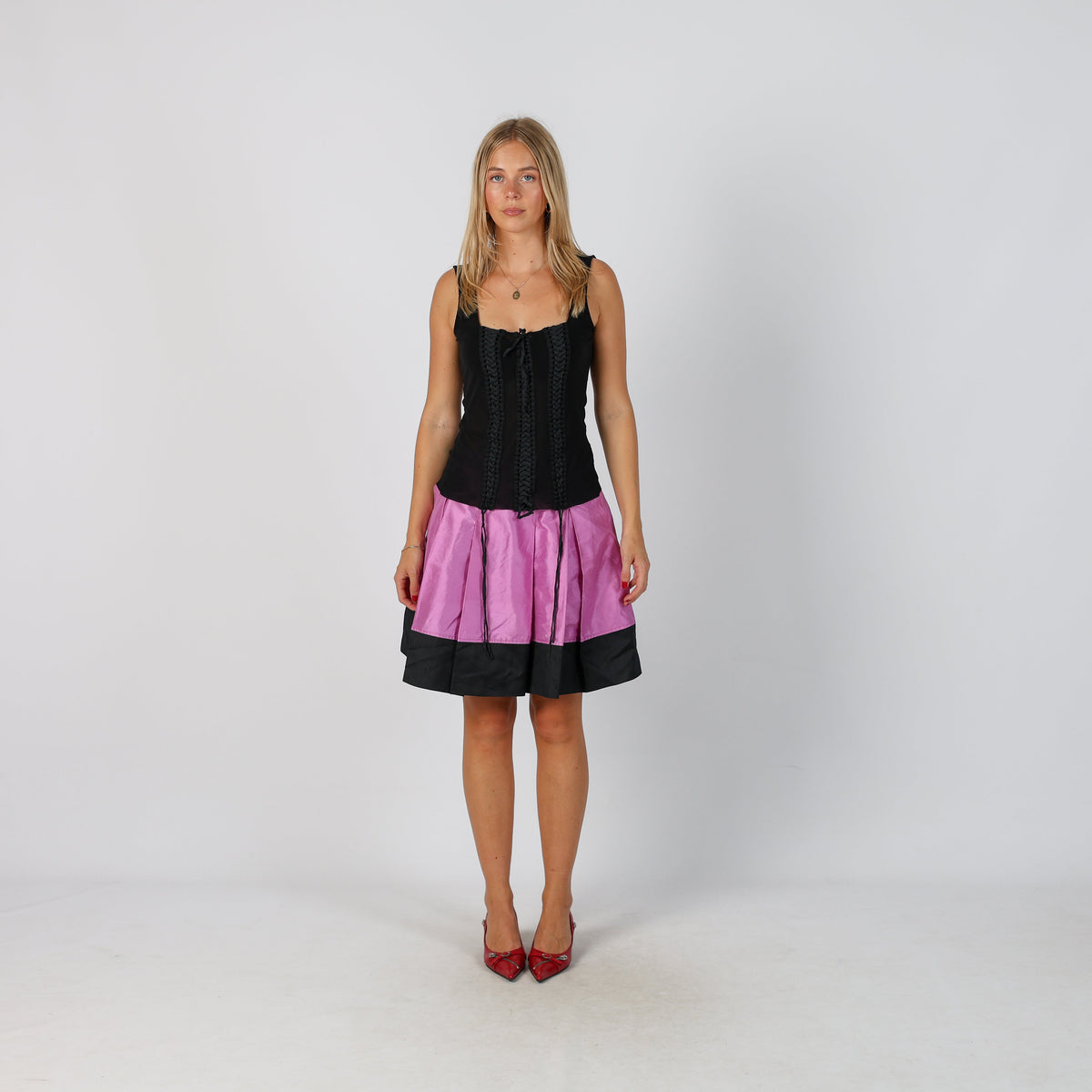 Lilac Purple Y2K Patrizia Pepe Woven Midi Skirt (XS)