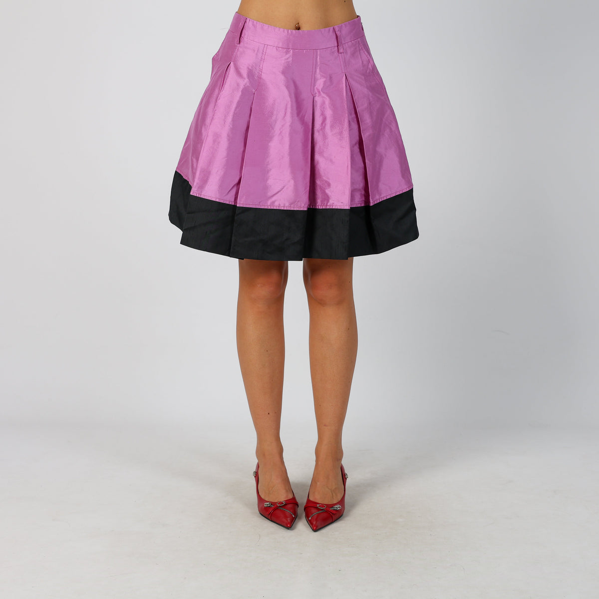 Lilac Purple Y2K Patrizia Pepe Woven Midi Skirt (XS)