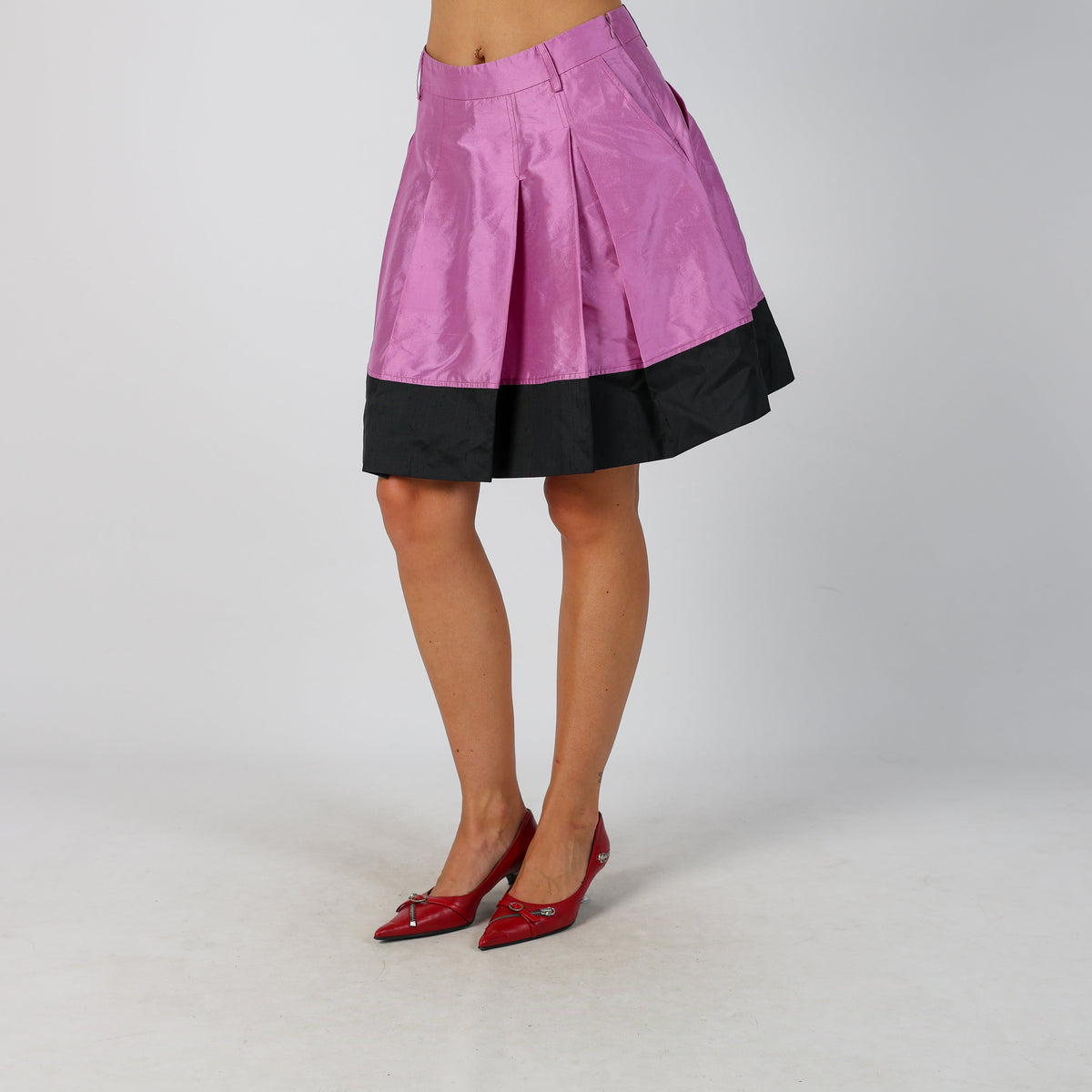 Lilac Purple Y2K Patrizia Pepe Woven Midi Skirt (XS)