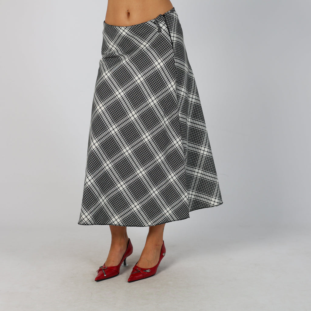Black Y2K Made in Italy Woven Maxi Skirt (S)