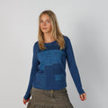 Blue Y2K Pierre Cardin Long Sleeve Top (S)