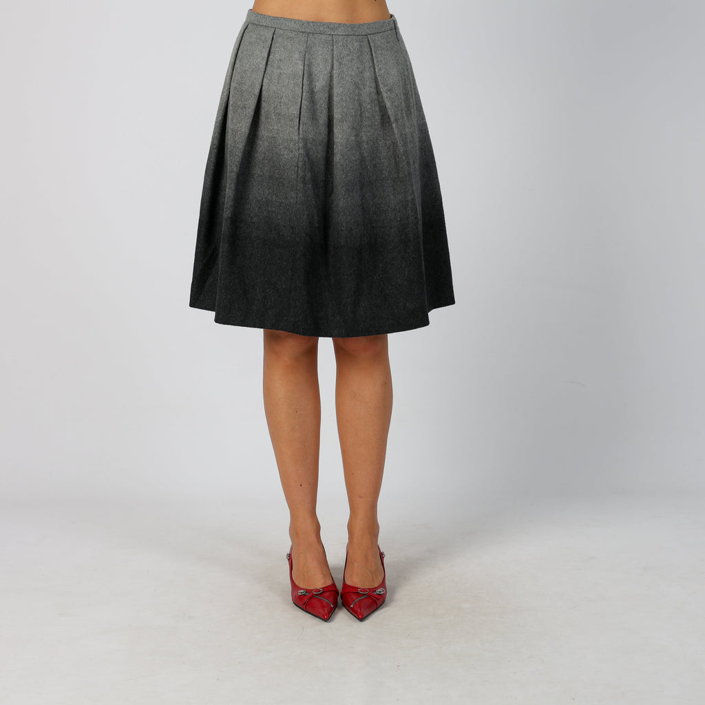 Grey Y2K Luisa Spagnoli Woven Midi Skirt (XS)