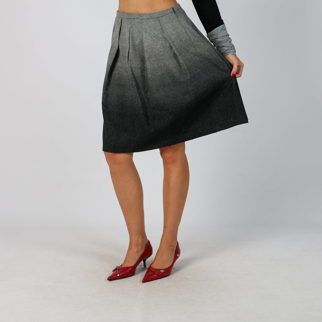 Grey Y2K Luisa Spagnoli Woven Midi Skirt (XS)