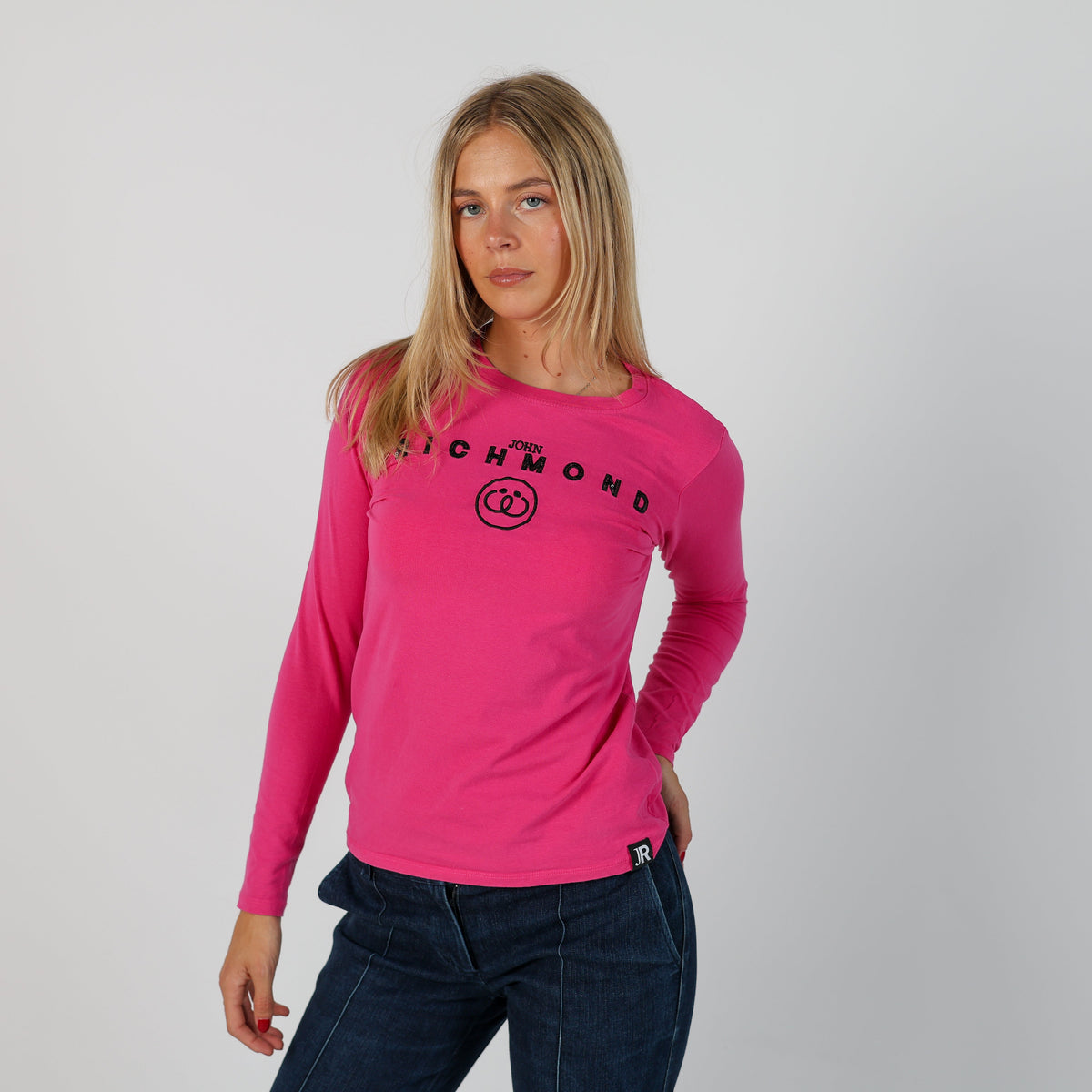 Pink Y2K John Richmond Long Sleeve Top (S)