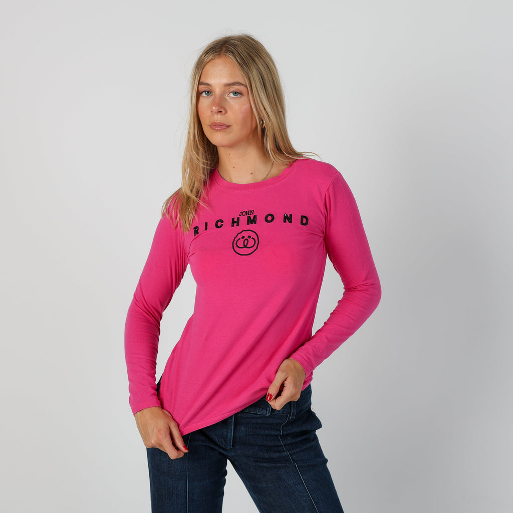 Pink Y2K John Richmond Long Sleeve Top (S)