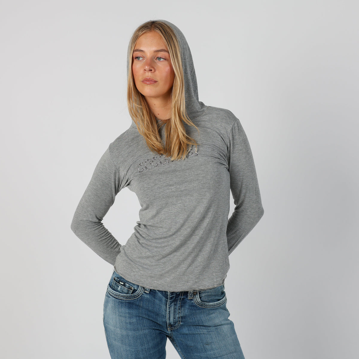 Light Grey Y2K Coconuda Long Sleeve Top (S)