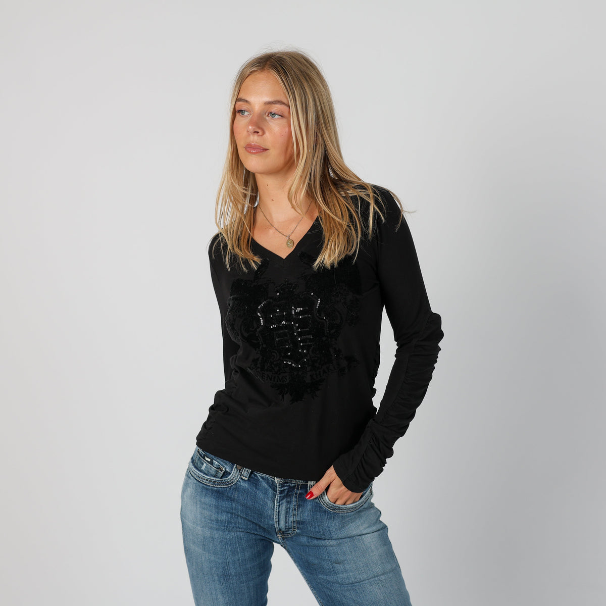 Black Y2K Zu Elements Long Sleeve Top (S)
