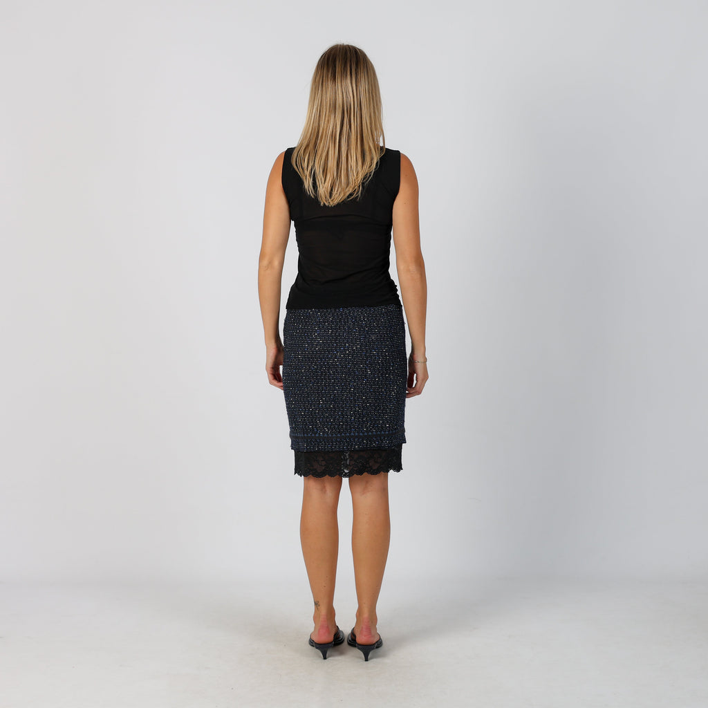 Blue Y2K Moschino Woven Midi Skirt (S)