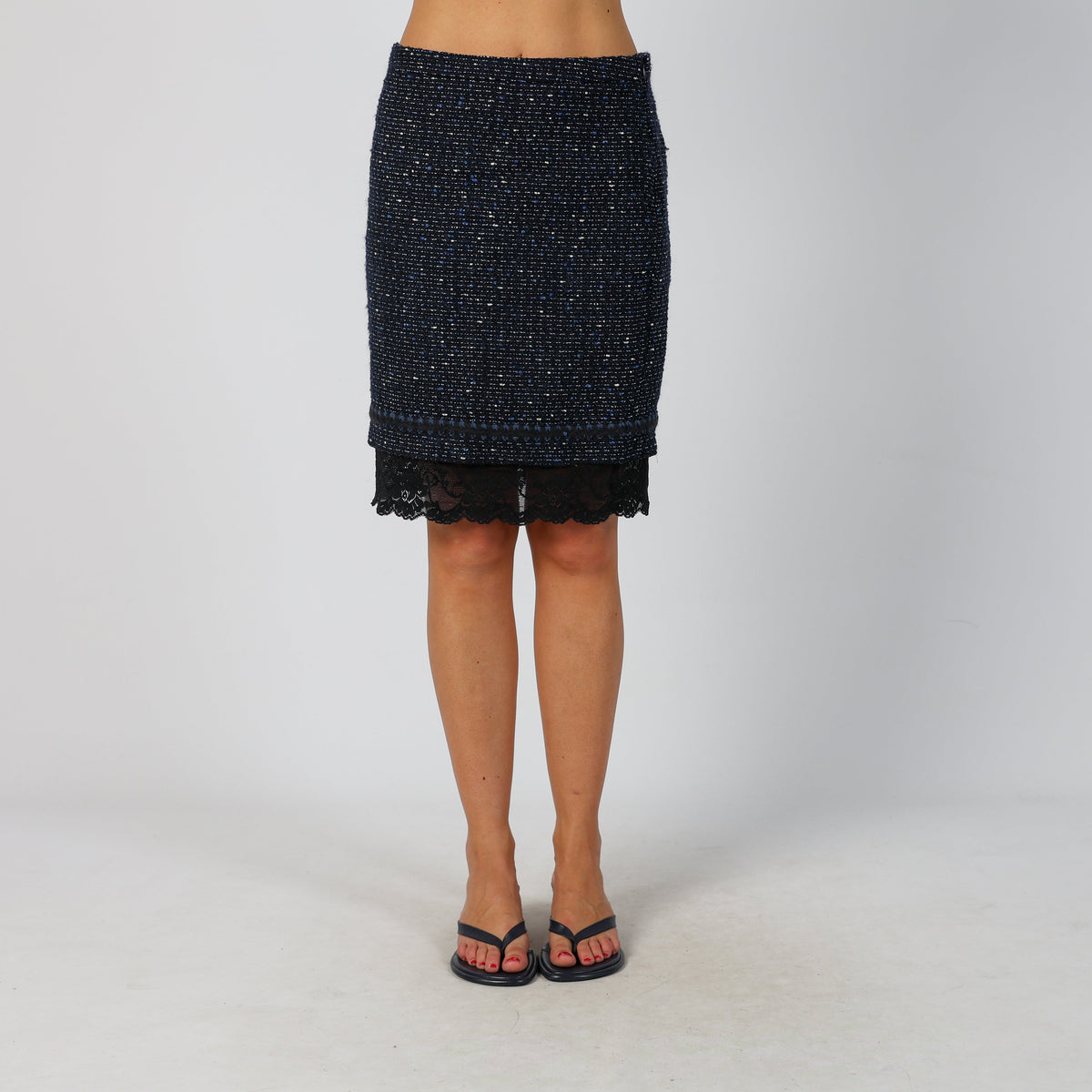 Blue Y2K Moschino Woven Midi Skirt (S)