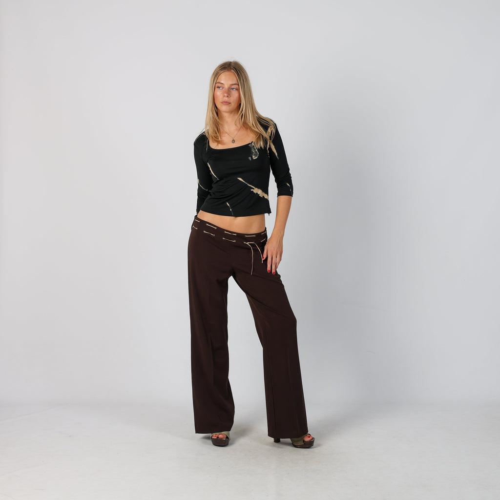 Brown Y2K Casual Trousers (M)