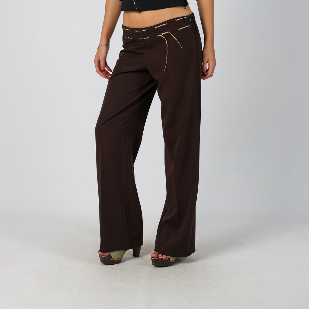 Brown Y2K Casual Trousers (M)