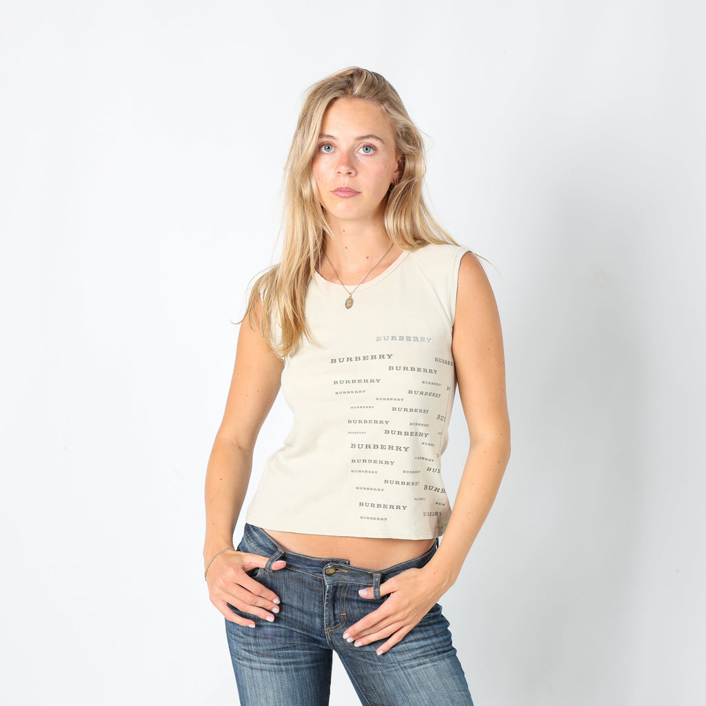 Beige Y2K Burberry T-shirt (S)