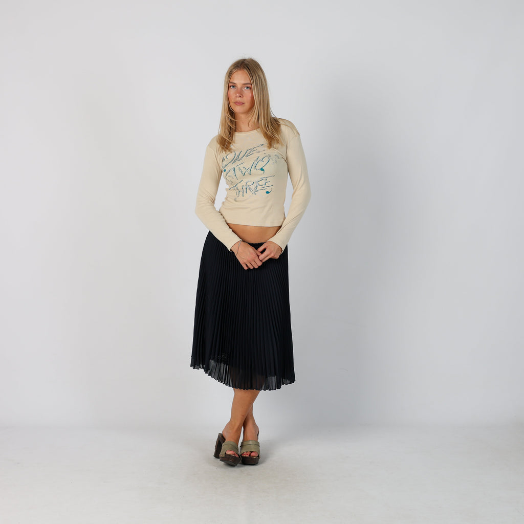 Blue Y2K Made in Italy Woven Midi Skirt (L)