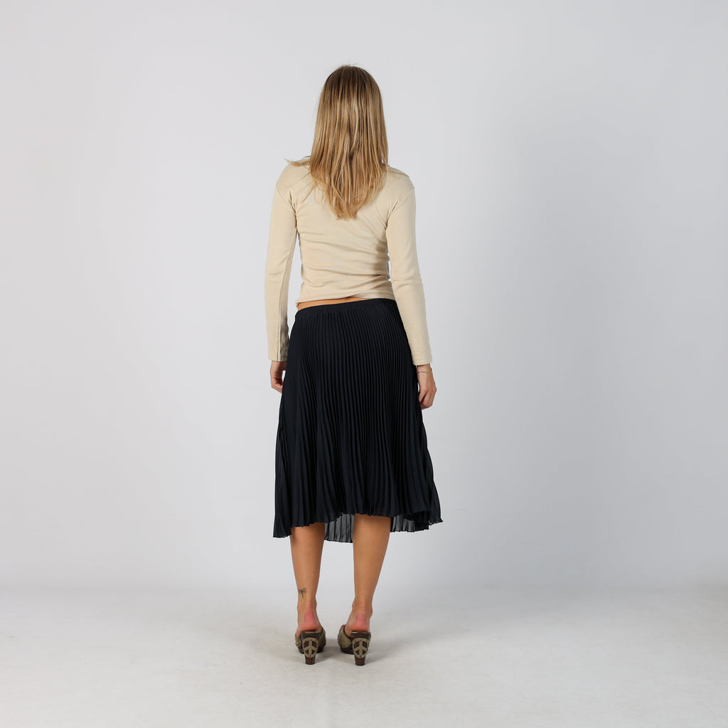 Blue Y2K Made in Italy Woven Midi Skirt (L)