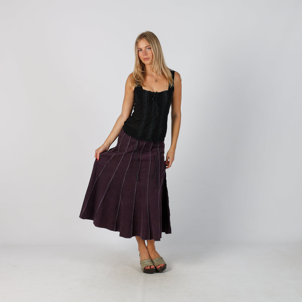 Purple Y2K Jacqueline Riu Woven Maxi Skirt (S)