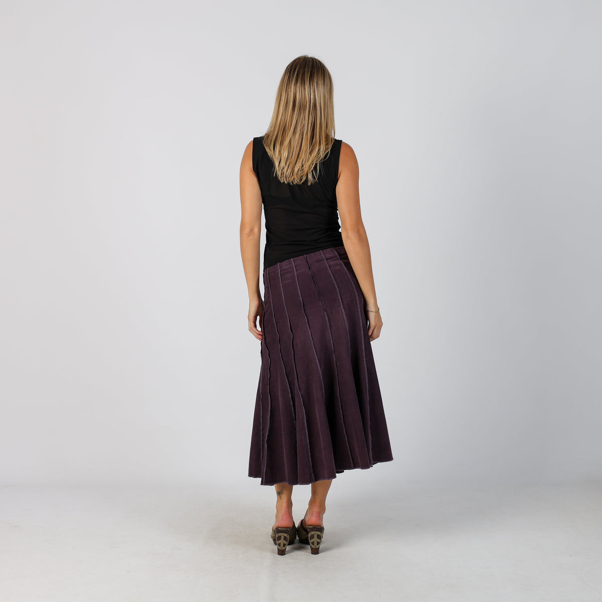 Purple Y2K Jacqueline Riu Woven Maxi Skirt (S)