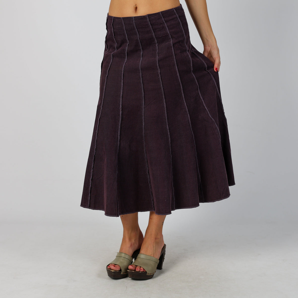 Purple Y2K Jacqueline Riu Woven Maxi Skirt (S)