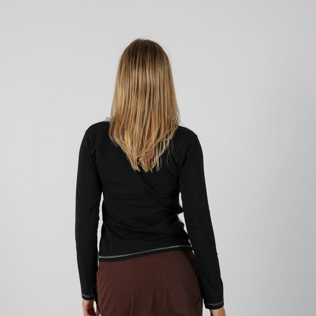 Black Y2K Made in Italy Long Sleeve Top Tom and Jerry (S)