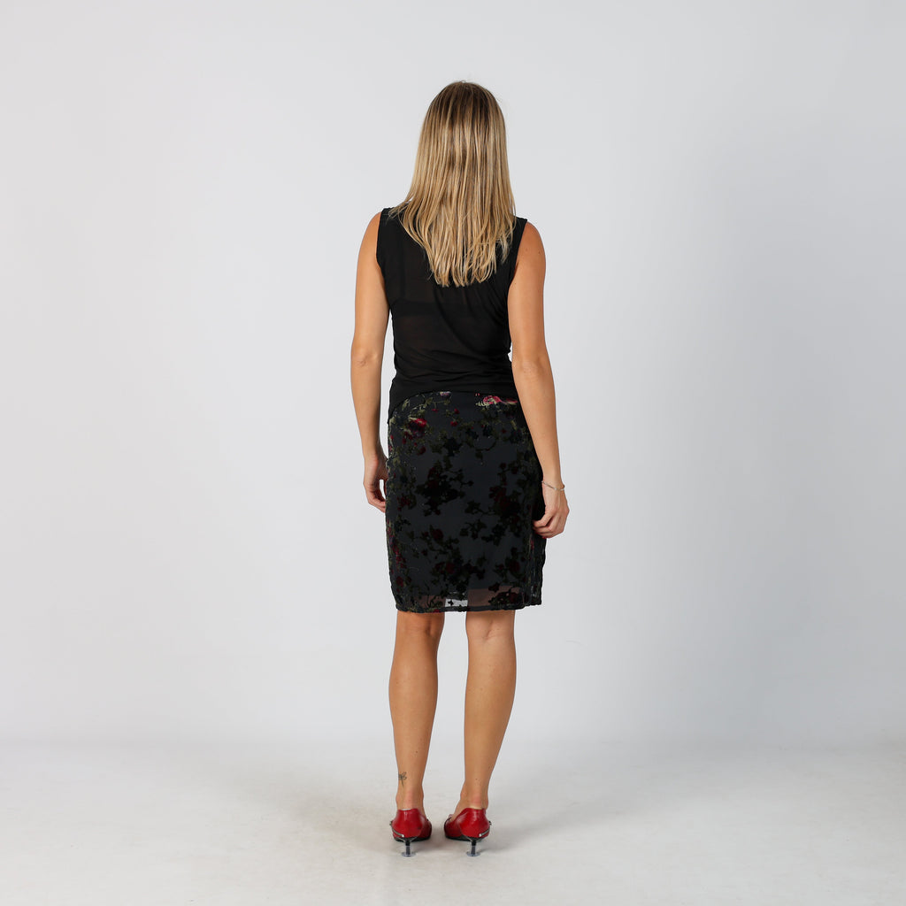 Black Y2K Patrizia Pepe Woven Midi Skirt (XS)