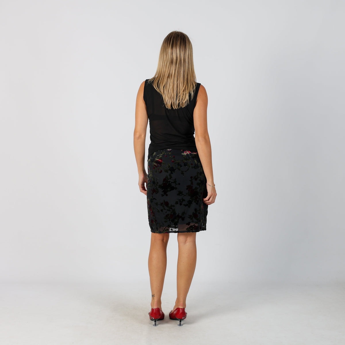 Black Y2K Patrizia Pepe Woven Midi Skirt (XS)