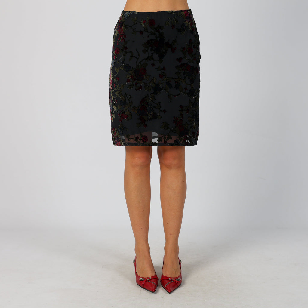Black Y2K Patrizia Pepe Woven Midi Skirt (XS)