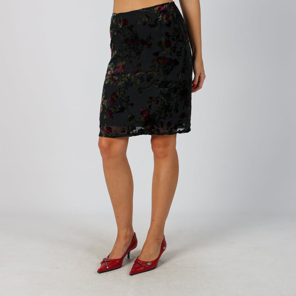 Black Y2K Patrizia Pepe Woven Midi Skirt (XS)