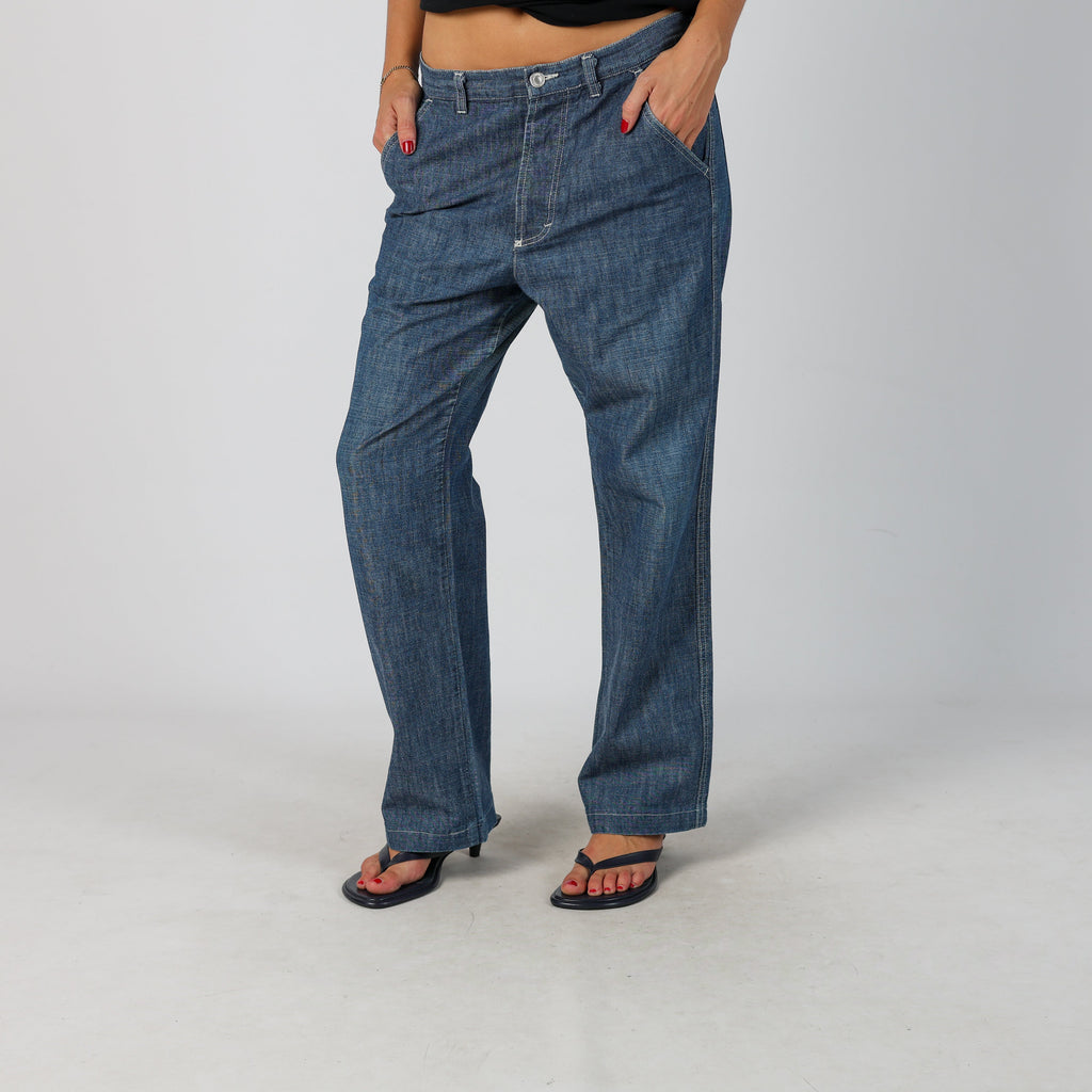 Blue Y2K United Colors of Benetton Baggy Jeans (M)