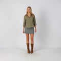 Khaki Green Y2K Shirt (S)