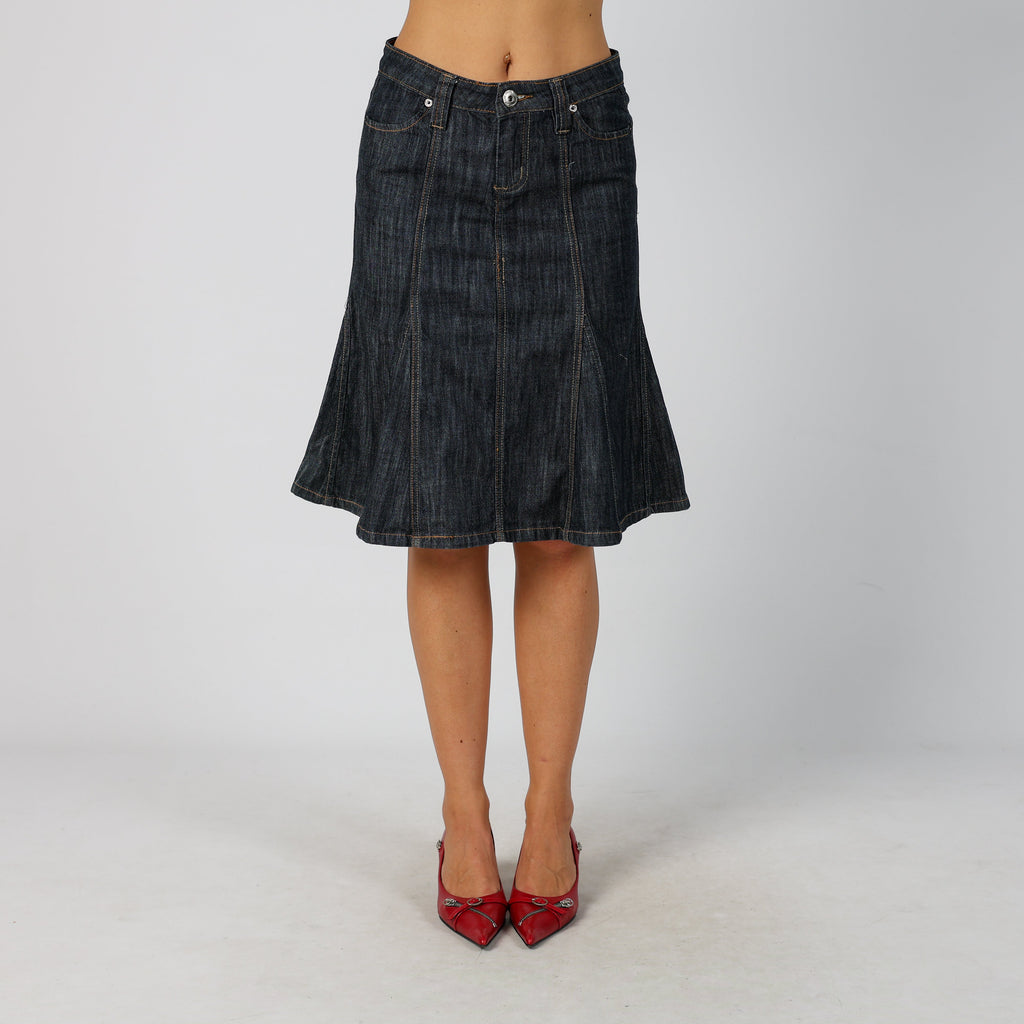 Blue Y2K Denim Midi Skirt (S)