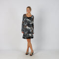 Black Y2K Woven Midi Dress (S)