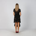 Black Y2K Made in Italy Woven Mini Dress (S)