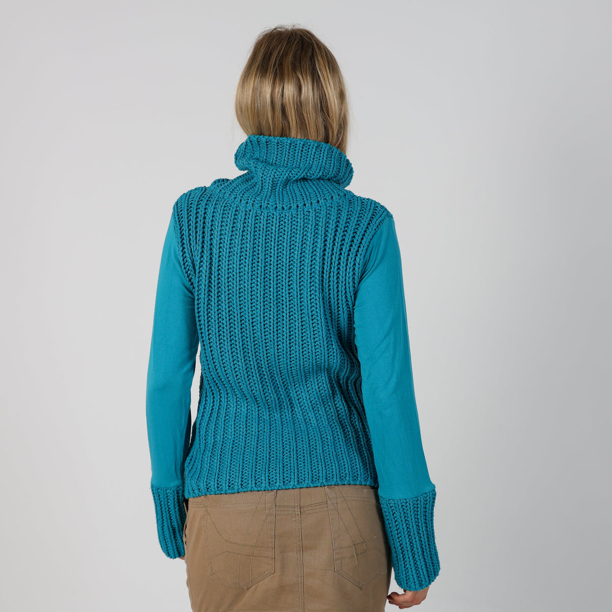Turquoise Y2K Knitted Jumper (M)