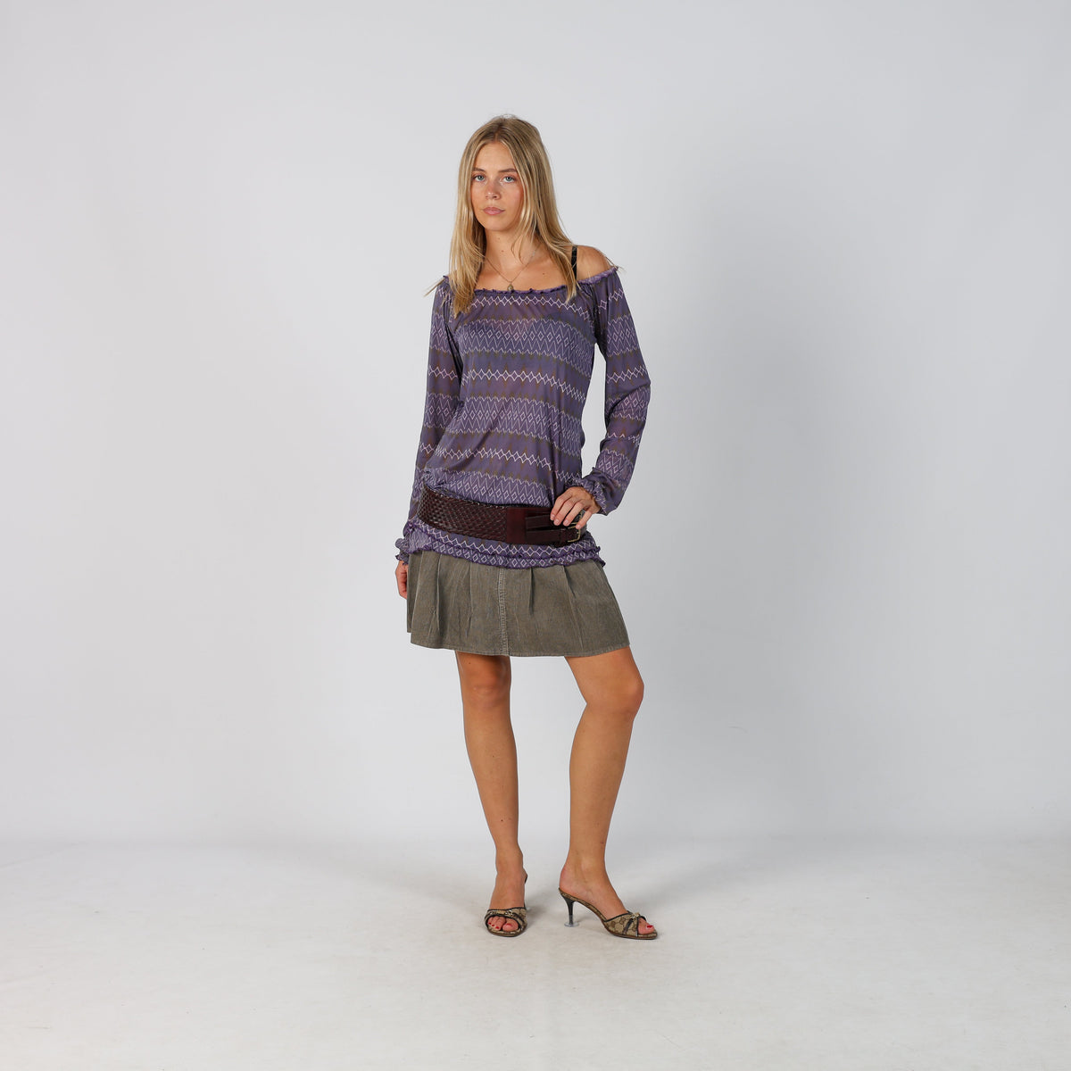 Brown Y2K United Colors of Benetton Cord Skirt (M)