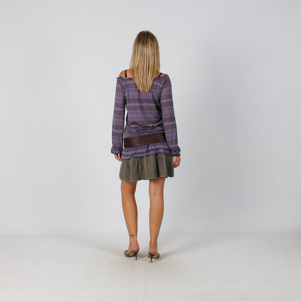 Brown Y2K United Colors of Benetton Cord Skirt (M)