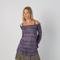 Purple Y2K Colours of the World Blouse Sheer (M)
