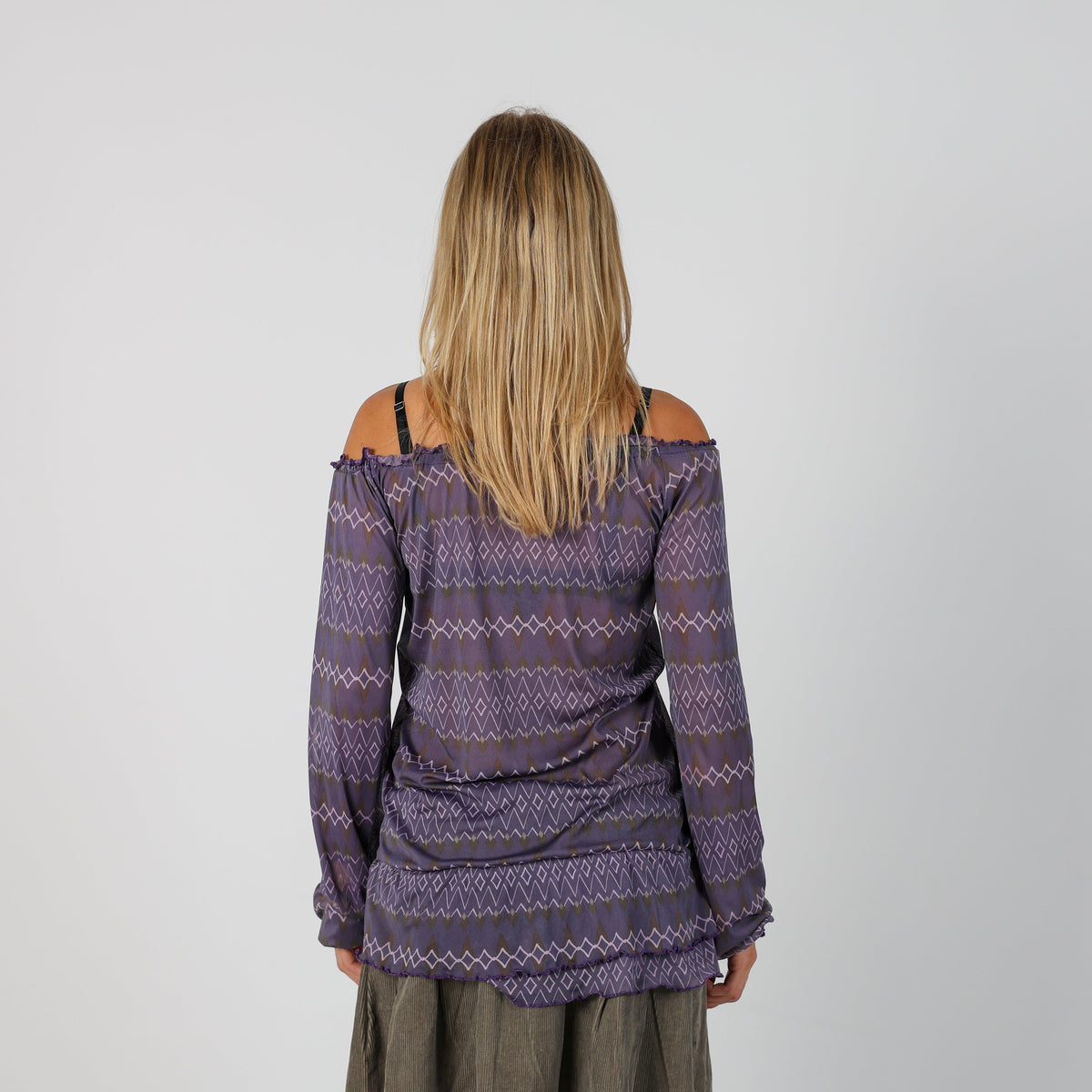 Purple Y2K Colours of the World Blouse Sheer (M)