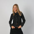 Charcoal Grey Y2K Denim Jacket (S)