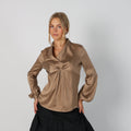 Tan Y2K Nara Camicie Blouse (M)