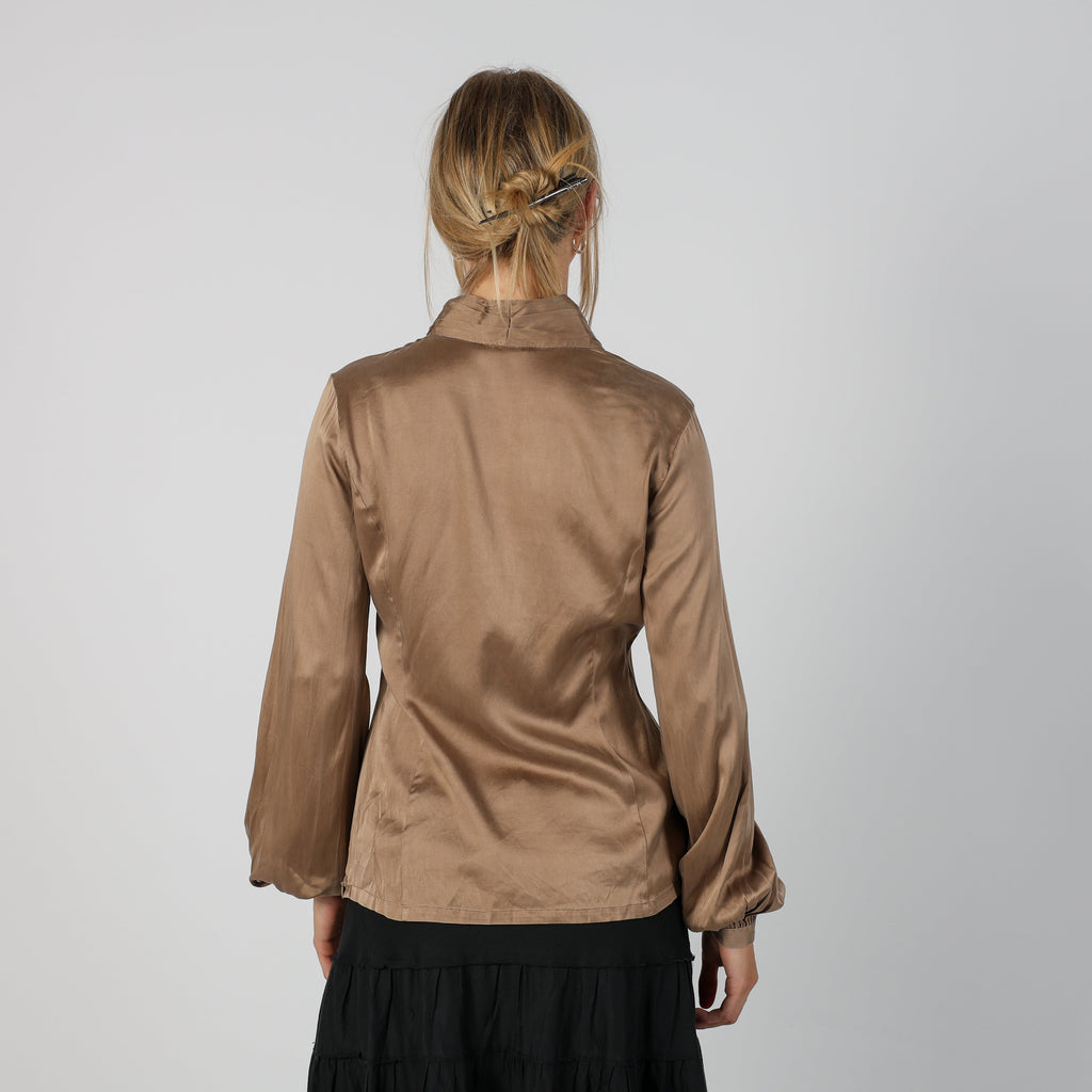 Tan Y2K Nara Camicie Blouse (M)