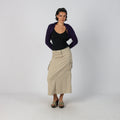 Beige Y2K Woven Maxi Skirt (XS)