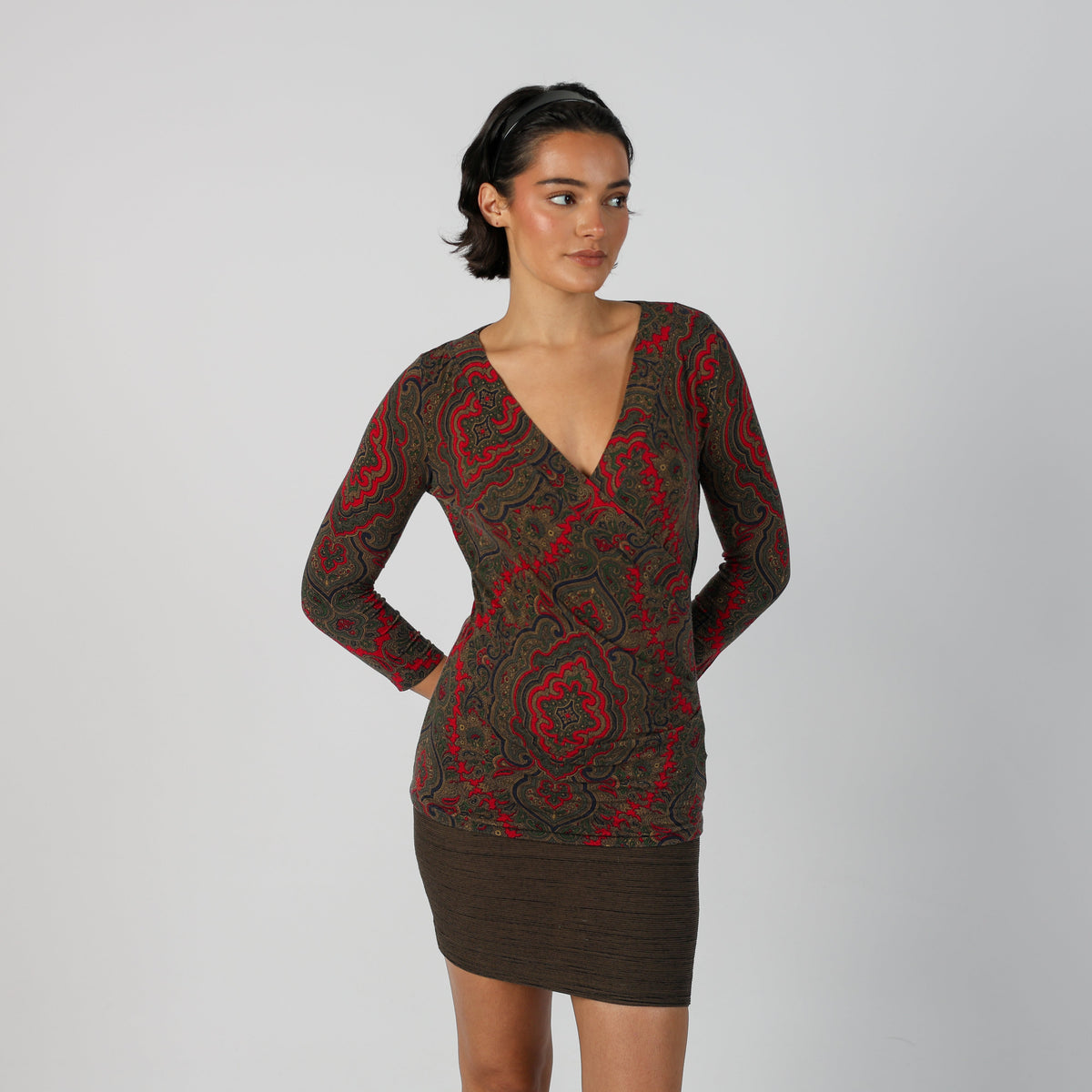 Brown Y2K Lauren Ralph Lauren Long Sleeve Top (S)